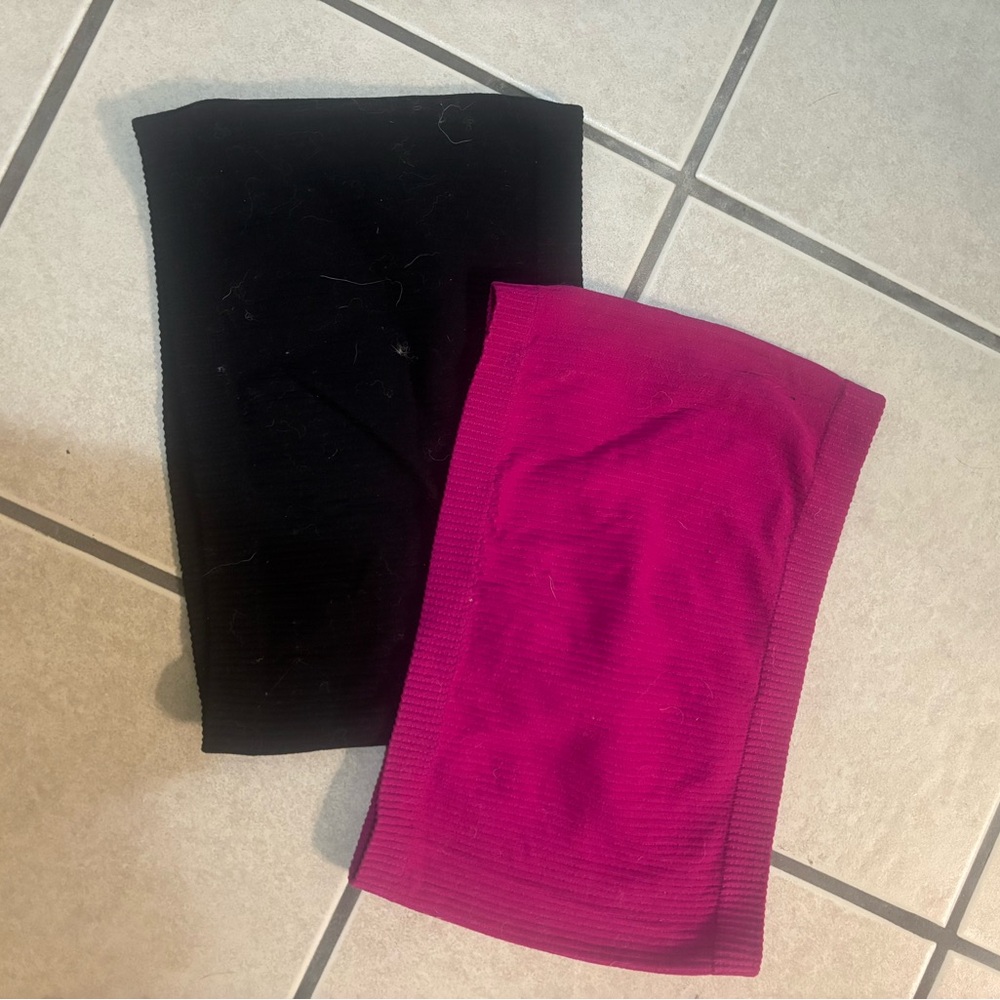 Aura Black and Pink Crop Tops